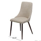 Mid Century Modern Fabric Armless Dining Chairs, Set of 2, Wheat and Dark