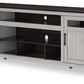 Darborn - XL TV Stand W/Fireplace Option - Gray / Brown
