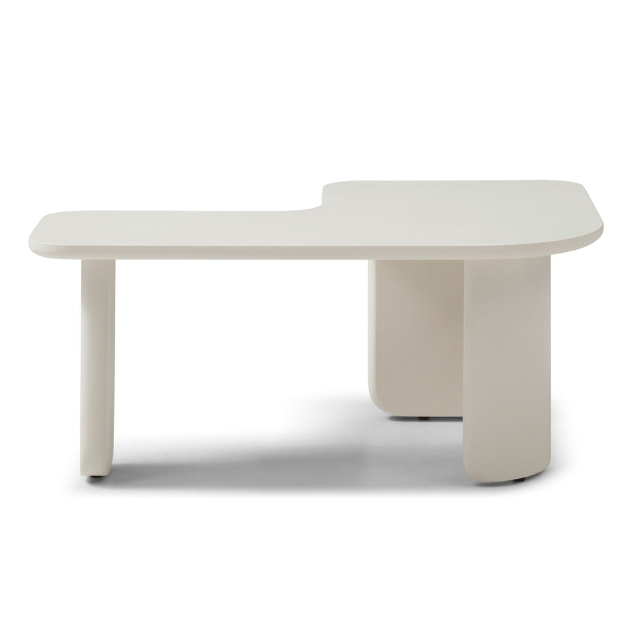 L-Shape Coffee Table with Modular Nesting Design - White or Dark Brown