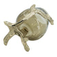 Olive Glass Candle Holder with Gold Metal Legs