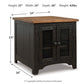 Valebeck - Rectangular End Table - Black / Brown