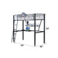 Senon - Twin Loft Bed With Desk - Silver & Black