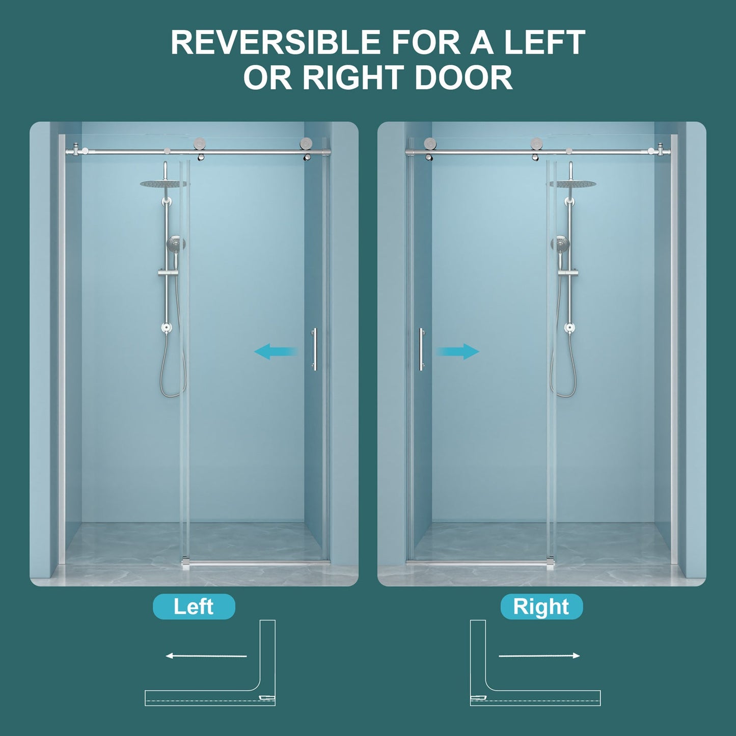 Single Sliding Bypass Shower Enclosure - 48" W x 76" H