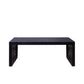 47.2" Solid Black Carved Wood Coffee Table