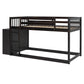 Twin Over Twin Bunk Bed with 4 Drawers and 3 Shelves - Espresso