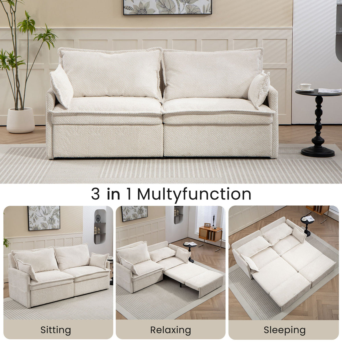 Pull Out Sofa Bed, Convertible Sleeper Sofa Couch, Side Storage, And USB / C - Type Charging Ports Chair - view 7
