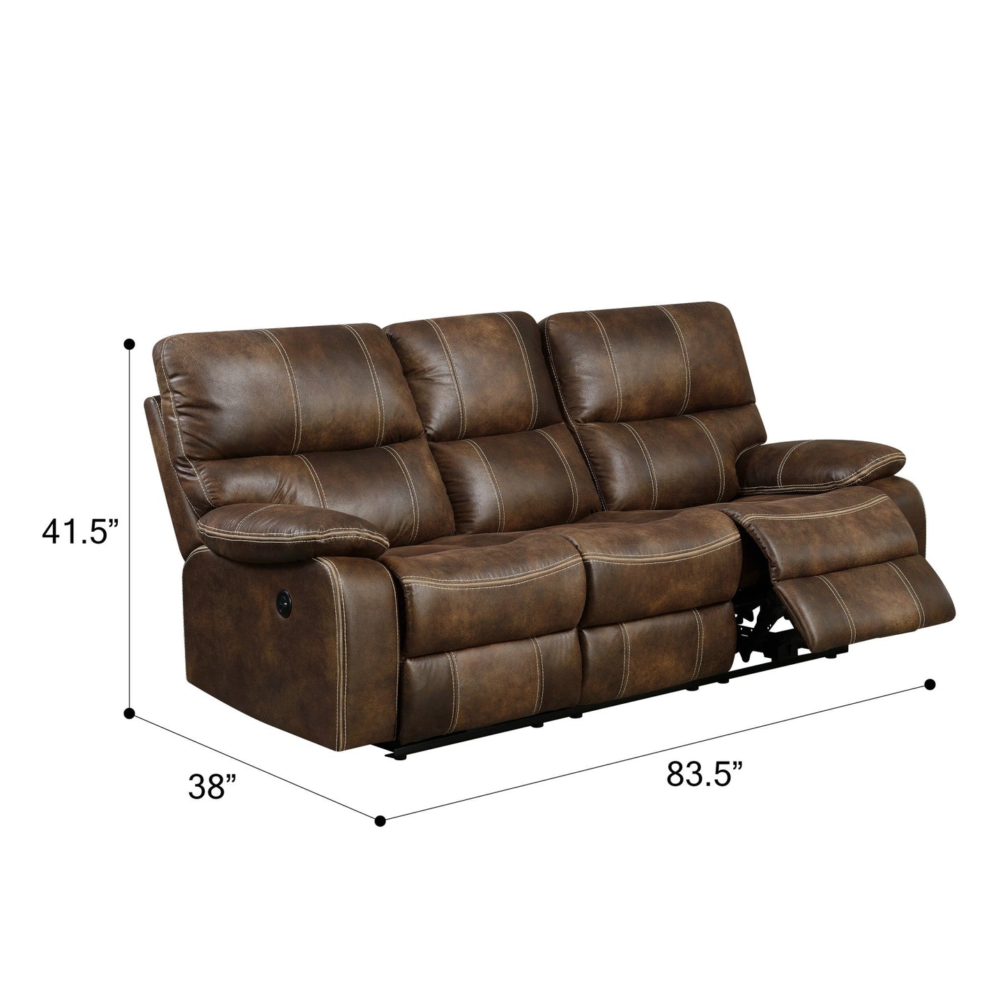 Brown Reclining Sofa