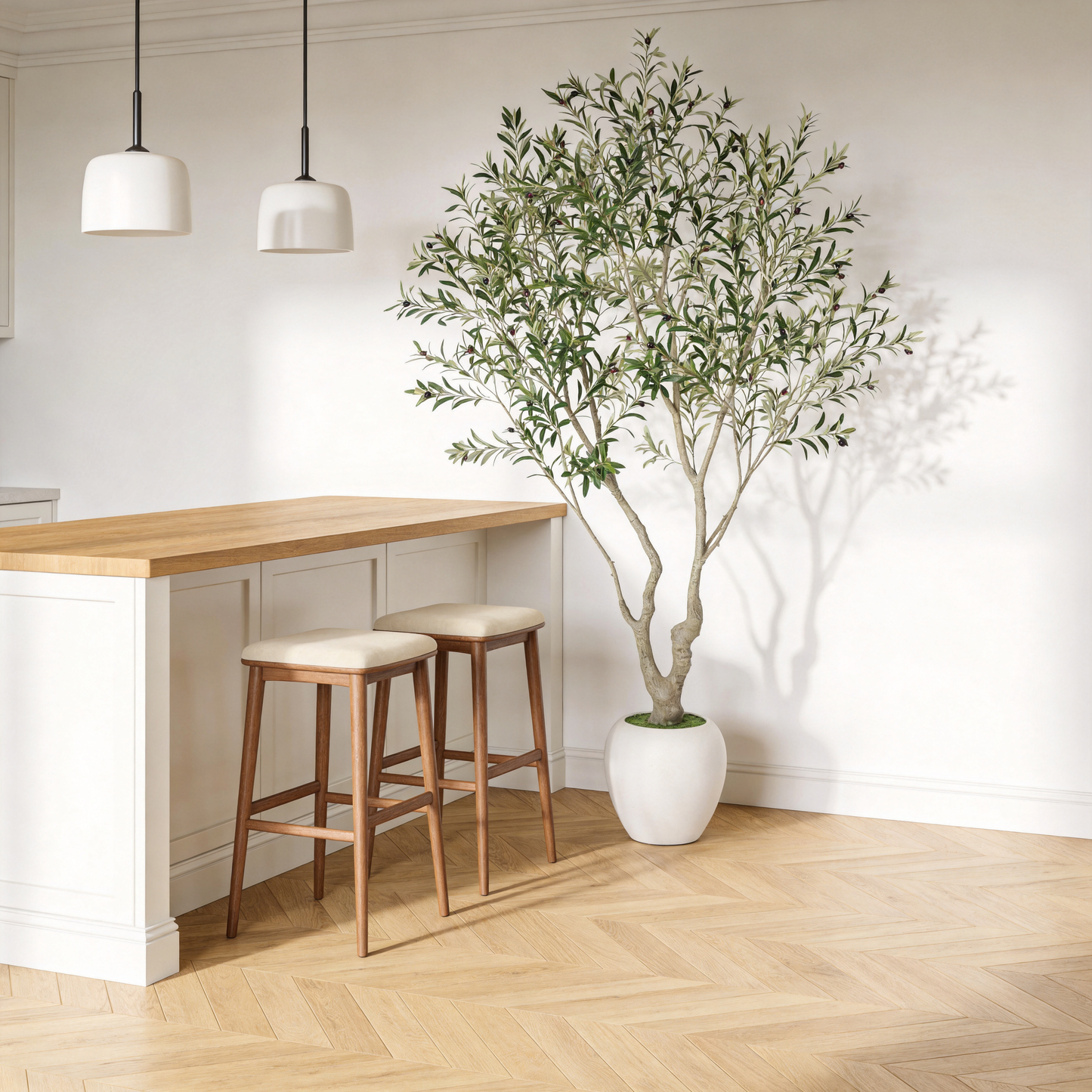 8FT Artificial Olive Tree With Decorative Planter