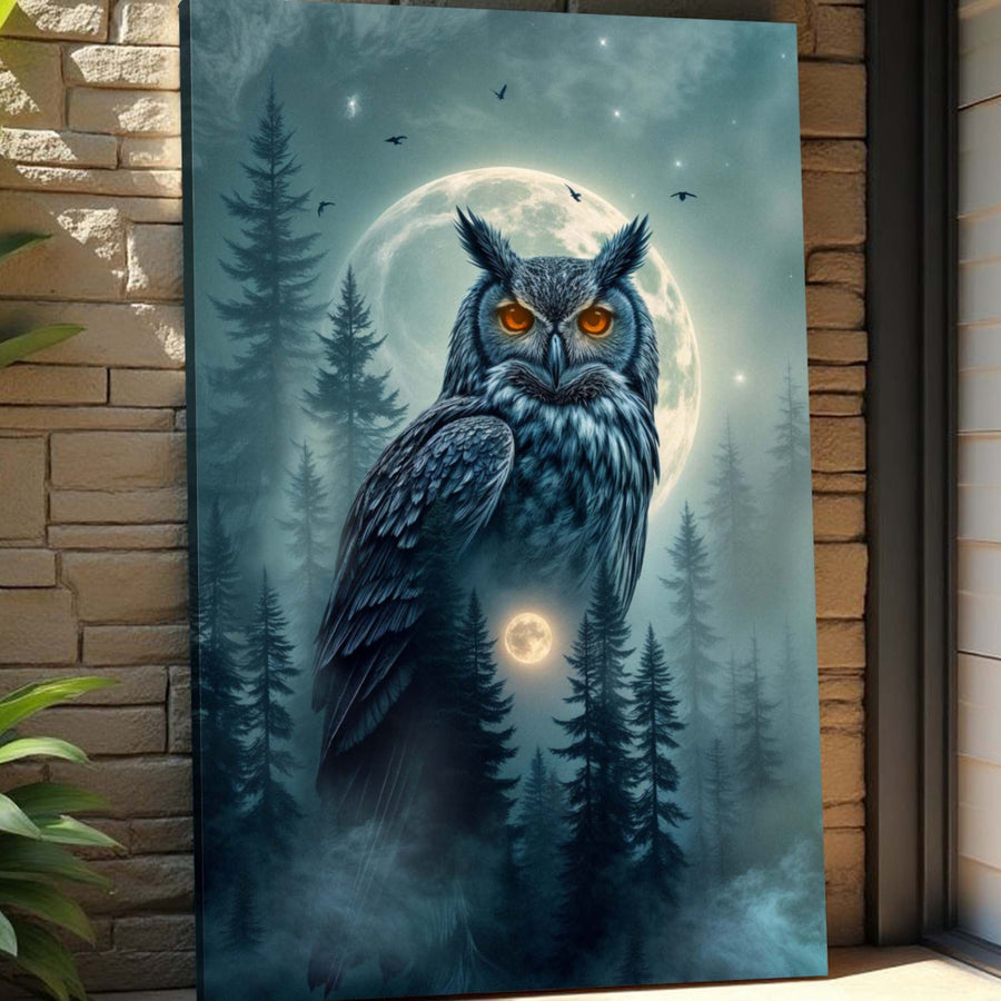 Owl Double Exposure Wall Art II