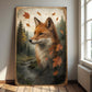 Autumn Fox Double Exposure Wall Art