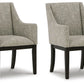 Burkhaus - Dining UPH Arm Chair (Set of 2) - Beige / Dark Brown