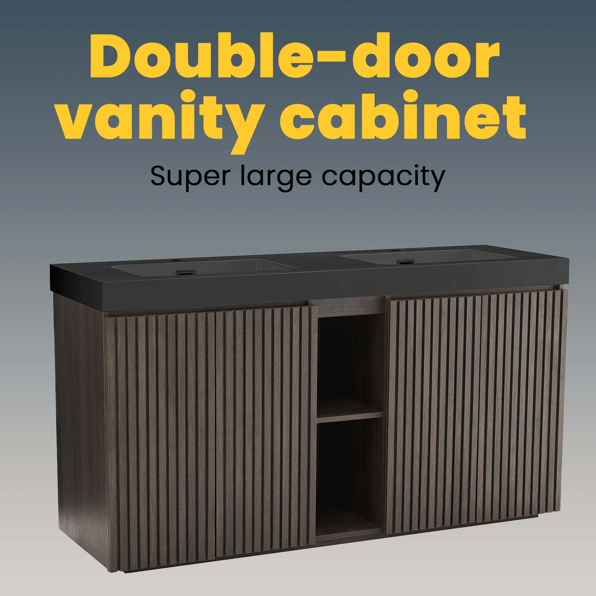 Galan 60" Smoked Bathroom Vanity
