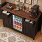 K&K 53.2" Farmhouse Fridge Cabinet with Power Outlet