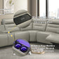 Jayke Top Grain Leather Match Power Motion Sectional Sofa