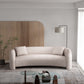 Sylvia 104" Tweed Loveseat in Ivory