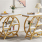 25.59 Inches 3-Tier Narrow End Table with Storage