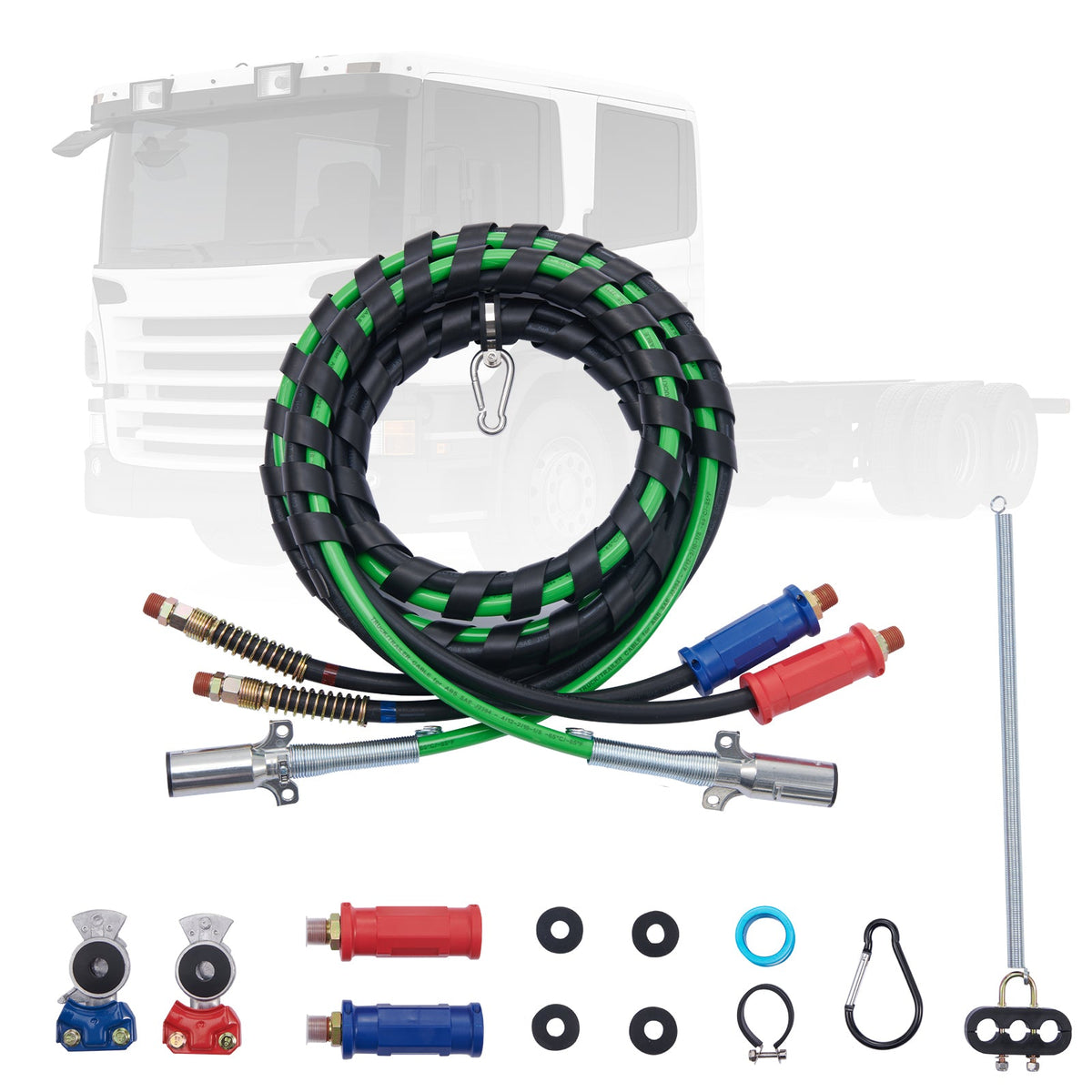 12FT Semi Truck Air Lines Kit with Glad Hands