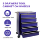 Rolling Metal Tool Chest with 5 Drawers