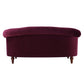 La Rosa Victorian Chesterfield Loveseat, Burgundy Velvet