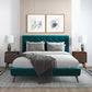 Dillon Velvet Platform Bed Queen