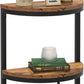 Slim Half Moon 2-Tier Semi-Circle End Table, 19.69" Rustic