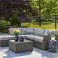 Petal Road - Loveseat Sectional, Ottoman, Table Set (Set of 4) - Gray