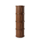 4-Piece Round Coffee Table Set with Sliding Door Storage