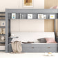 Wood Full Size Convertible Bunk Bed with Storage Staircase and Drawers