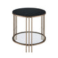 Abisha Sintered Stone Top & Champagne Finish End Table
