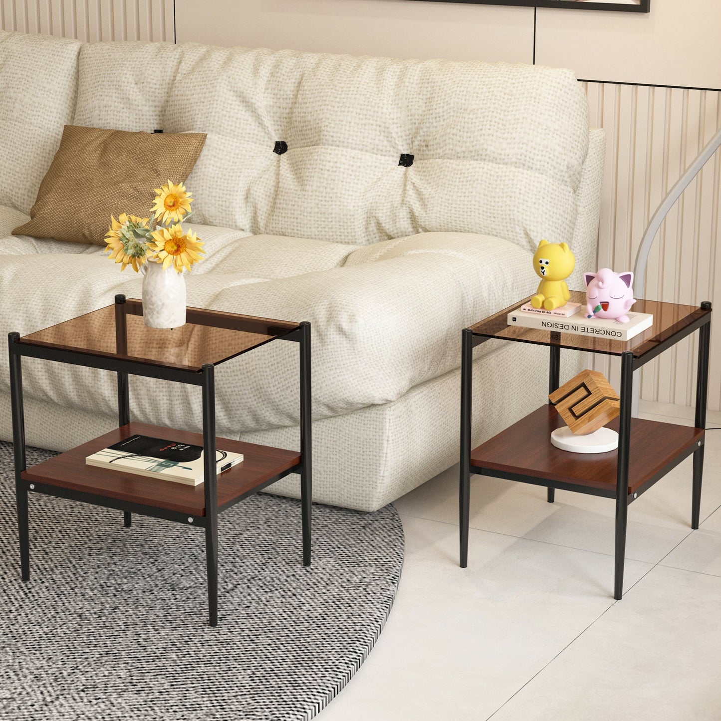 Set of 2 Rectangle End Table