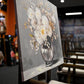 White Chrysanthemum Glass Vase Canvas Wall Art