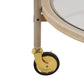 Round Bar Cart with Tempered Glass Shelves