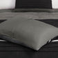 7 Pc Pieced Faux Suede Comforter Set Black Queen