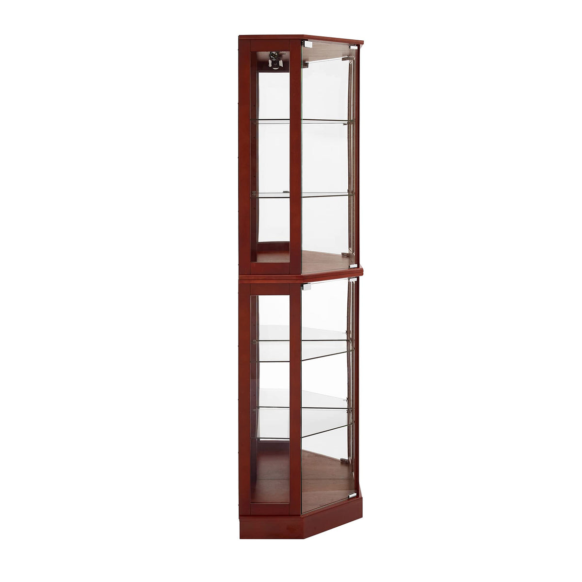 6 Shelf Corner Curio Display Cabinet with Lights and Mirrors