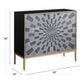 Quilla - Console Cabinet - Black, Gray & Brass