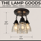 Pressed 1960's Glass Ceiling Light diamond Chain Trio