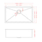 Undermount Kitchen Sink - 32"x18"x9" Stainless Steel