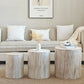 Set of 3 Rounded Wood Coffee Tables, End Tables, Plant Stands