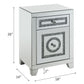 Noralie - 26"H Accent Table With Storage Drawers - Mirrored & Faux Diamonds
