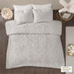 King/Cal King Tufted Cotton Chenille Medallion Duvet Cover Set