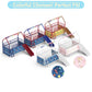 Jack Metal Junior House Twin Loft Bed with Slide and Curtain Set
