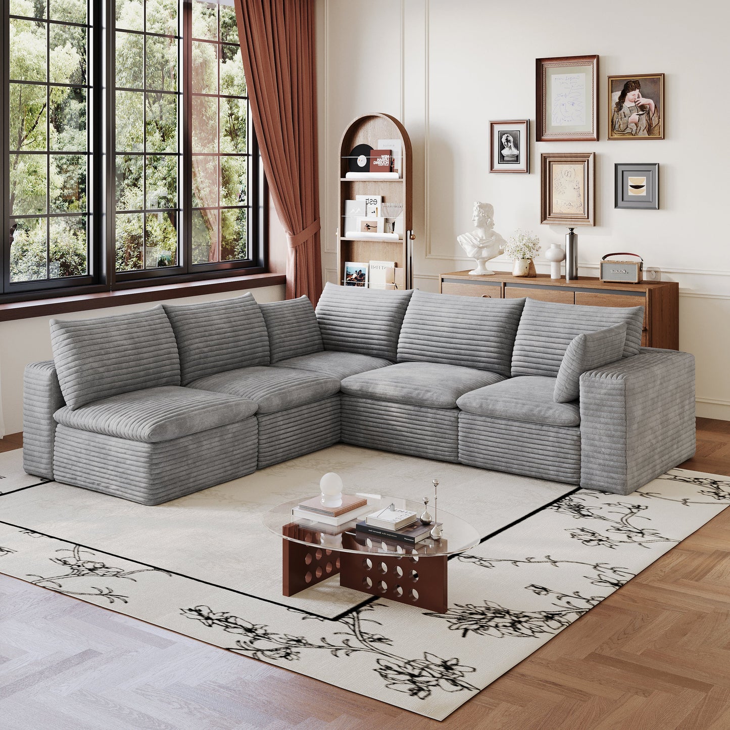 Cloud Sofa - 99*103" Corduroy Fabric