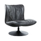 Piotr Black Leather Accent Chair
