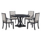 5 Piece Dining Set Extendable Round Table And 4 Chairs - Black / Oak