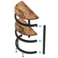 Slim Half Moon 2-Tier Semi-Circle End Table, 19.69" Rustic