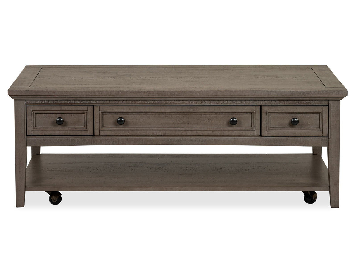 Paxton Place - Rectangular Cocktail Table With Casters - Dovetail Gray