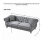 Chesterfield Upholstery Fabric Sofa With Roll Armrest & Nailhead, Mid Century Modern 3 And 3 Seater Couch - view 4