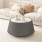 Light Sintered Stone Top Cup Shape Leather Coffee Table