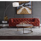 Tamas - 16" Coffee Table - Aluminum & Cocoa Top Grain Leather