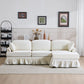 103.15'' Modern Sectional Sofa with Removable Ruffled Pleated Skirt